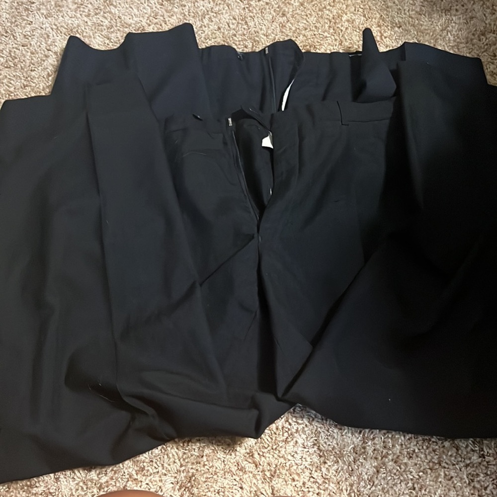 2 pair Feldini, 36 x 38, polyester and wool pleated front dress pant, black&blue